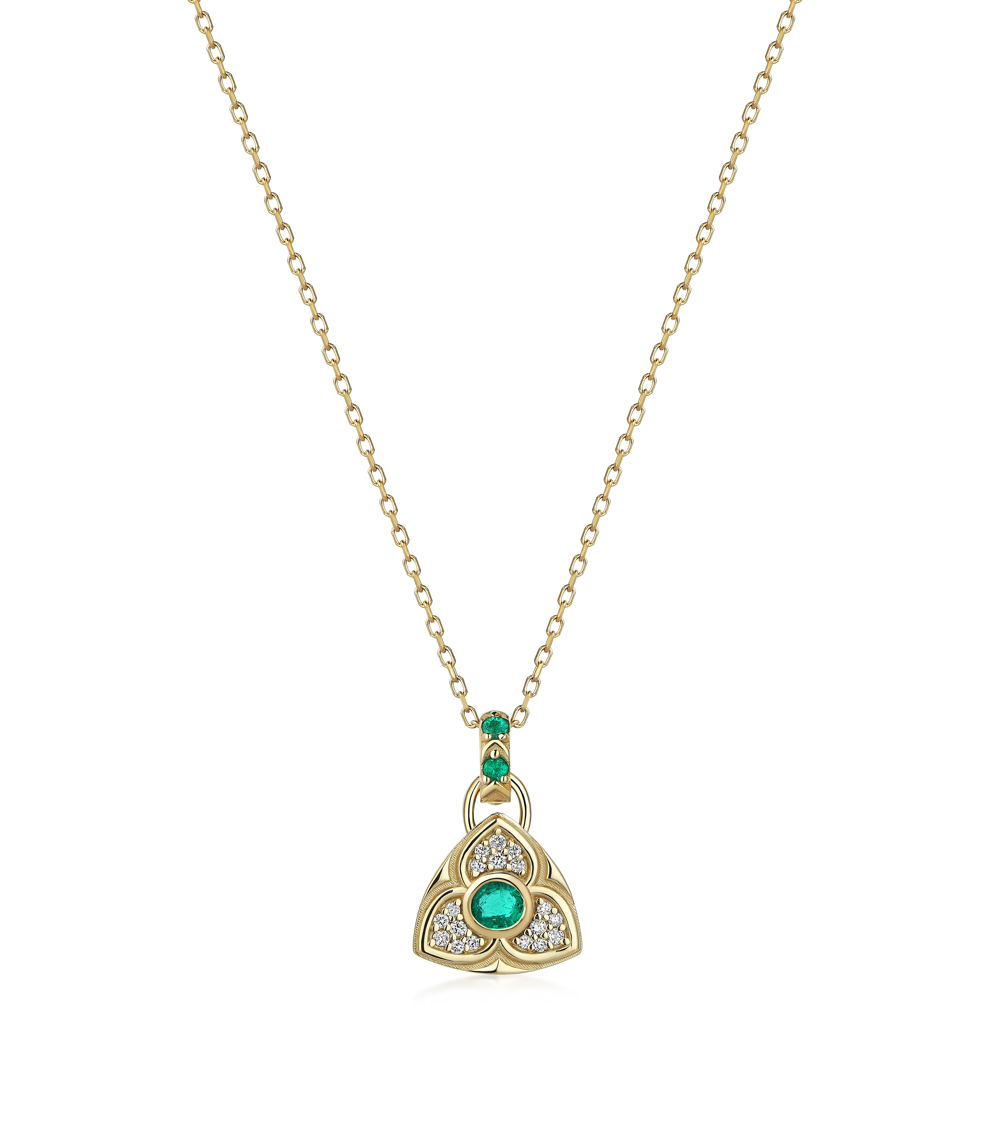 SPIRIT IN MINI DIAMONDS & EMERALD KOLYE