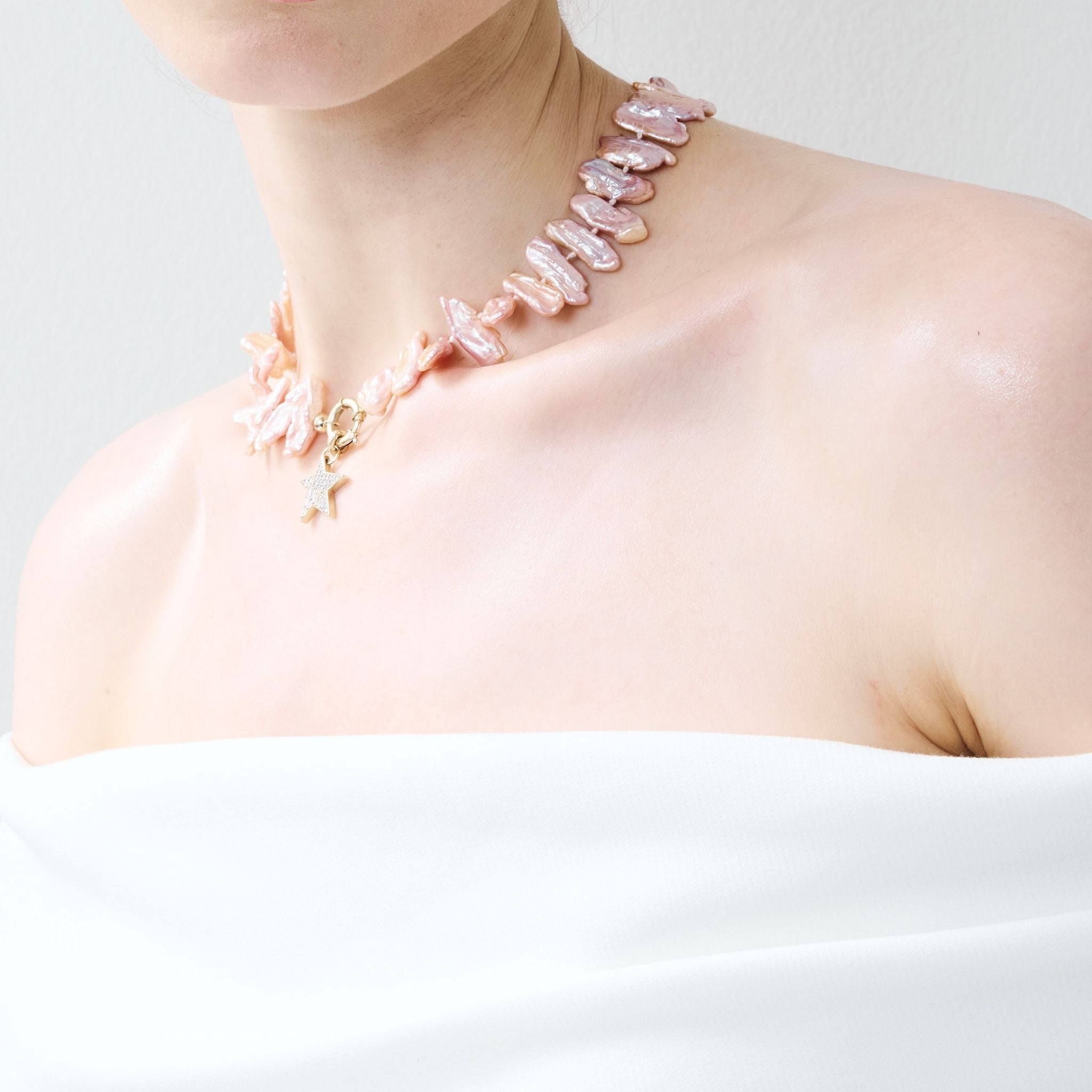 Perla Choker Pembe