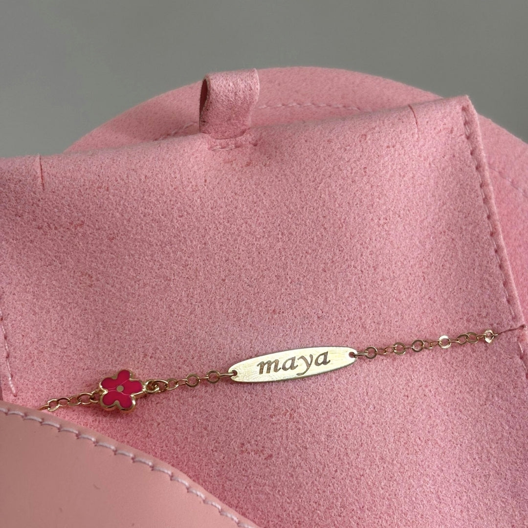 ID BRACELET - PINK FLOWER
