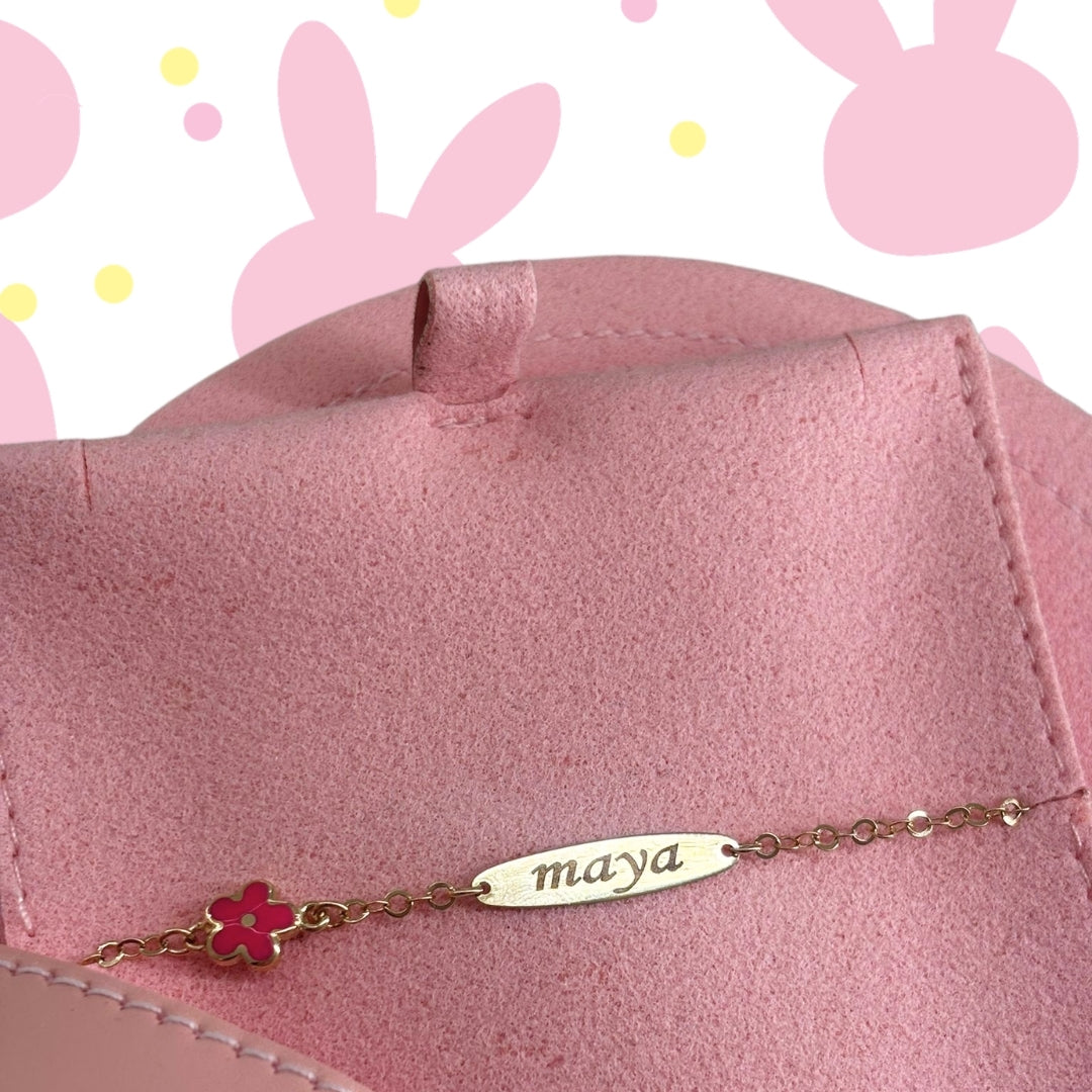 ID BRACELET - PINK FLOWER
