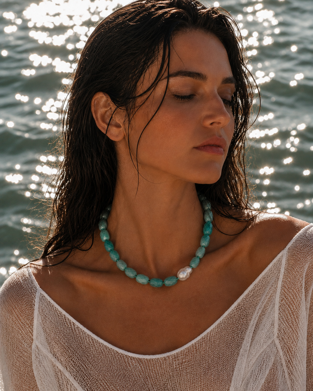 AMAZONIT PERLA NECKLACE
